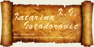 Katarina Istodorović vizit kartica